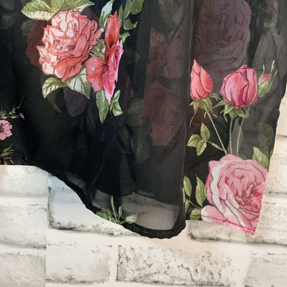 Ultra Beach Womens Sheer Floral Print Bathing Suit Coverup w/ Waist Ties Size XL - Picture 3 of 10